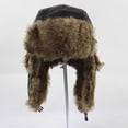 thumbnail image 5 of Necessory Outdoors PU Dad's Gift Black Brown Ear Protectors Ski Cap Winter Hat Trapper Hat Hunter Hat BROWN, 5 of 8