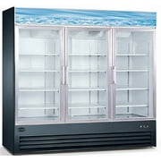 Heavy Duty Commercial 72 cu ft Glass (3 Door) Merchandiser Refrigerator with Swing Door