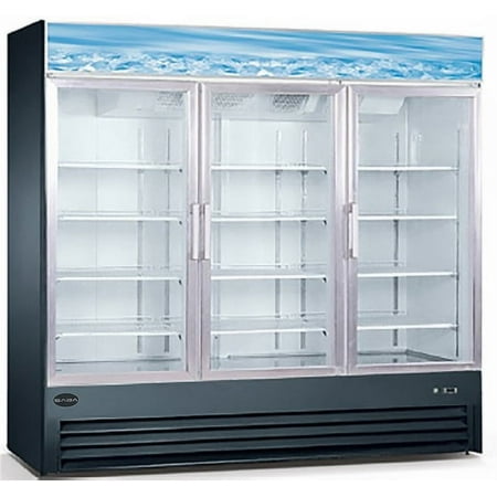 Heavy Duty Commercial 72 cu ft Glass (3 Door) Merchandiser Refrigerator with Swing Door
