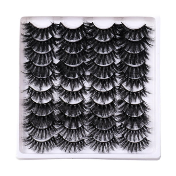 20 piezas de pestañas postizas negras, pestañas naturales, segmento profesional, pestañas postizas para festivales, niñas, uso diario, cosplay