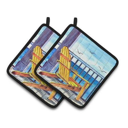 

Carolines Treasures 8085-1PTHD Yellow Adirondack Chair Pair of Pot Holders 7.5HX7.5W multicolor