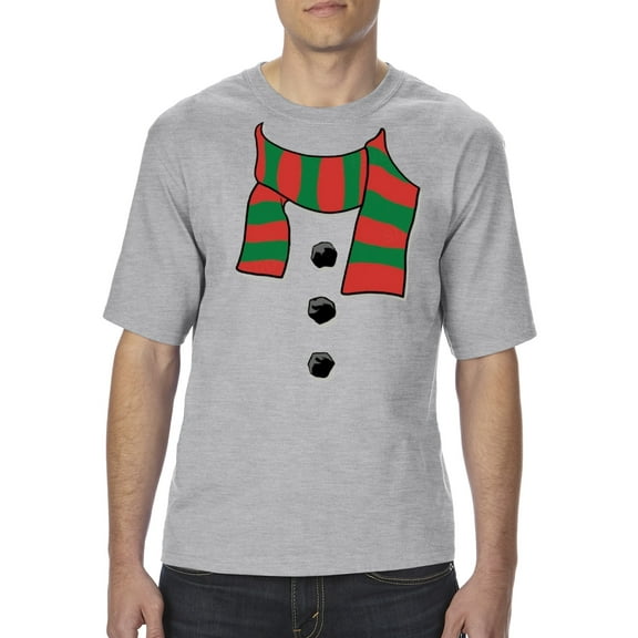 Normal is Boring - Big Men's T-Shirt, up to Tall Size 3XLT - Christmas Snowman Scarf