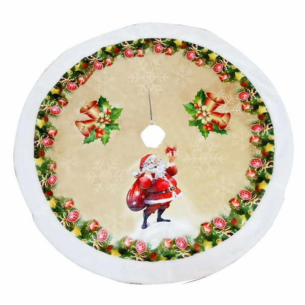 Feliz Navidad árbol falda Navidad vacaciones Santa Reno decoración adorno fiesta en casa árbol estera delantal 98cm Advancent JR0756-03