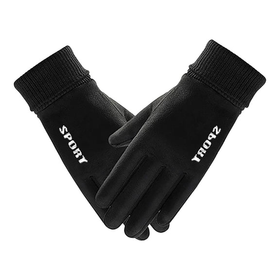Heated Gloves Windproof Thermal Fleece Touchscreen Ski Gloves for Women Black One Size