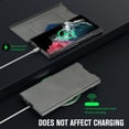 thumbnail image 4 of Allytech Magnetic Case for Samsung Galaxy S22 Ultra, Support Wireless Charging, Card Slot & Kickstand, [Comfortable Touch] Luxury PU Leather Anti-Fingerprint Shockproof Oil-Proof Flip Case - Gray, 4 of 7