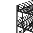 thumbnail image 3 of Bellemave Metal Twin Over Twin Over Full Bunk Bed, Triple Bed with Ladder and Safety Guardrail, 3 Bunk Bed for Teens Adults, Heavy Duty Bunkbeds No Box Spring Needed, Black, 3 of 12