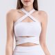 thumbnail image 5 of Playeras,Blusas y Tops,Ropa para Mujer Workout Tank Tops Mujer Mujeres vendaje cuello sin mangas Tops correr entrenamiento Yoga moda deportes Tops (White, M), 5 of 7