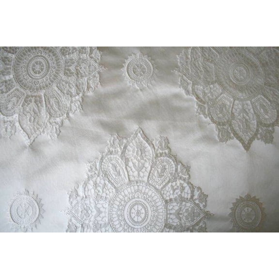LAURIER Fabric. 58 Inch in Width | Home Decor, Snow White / Sample 3x3 Inch