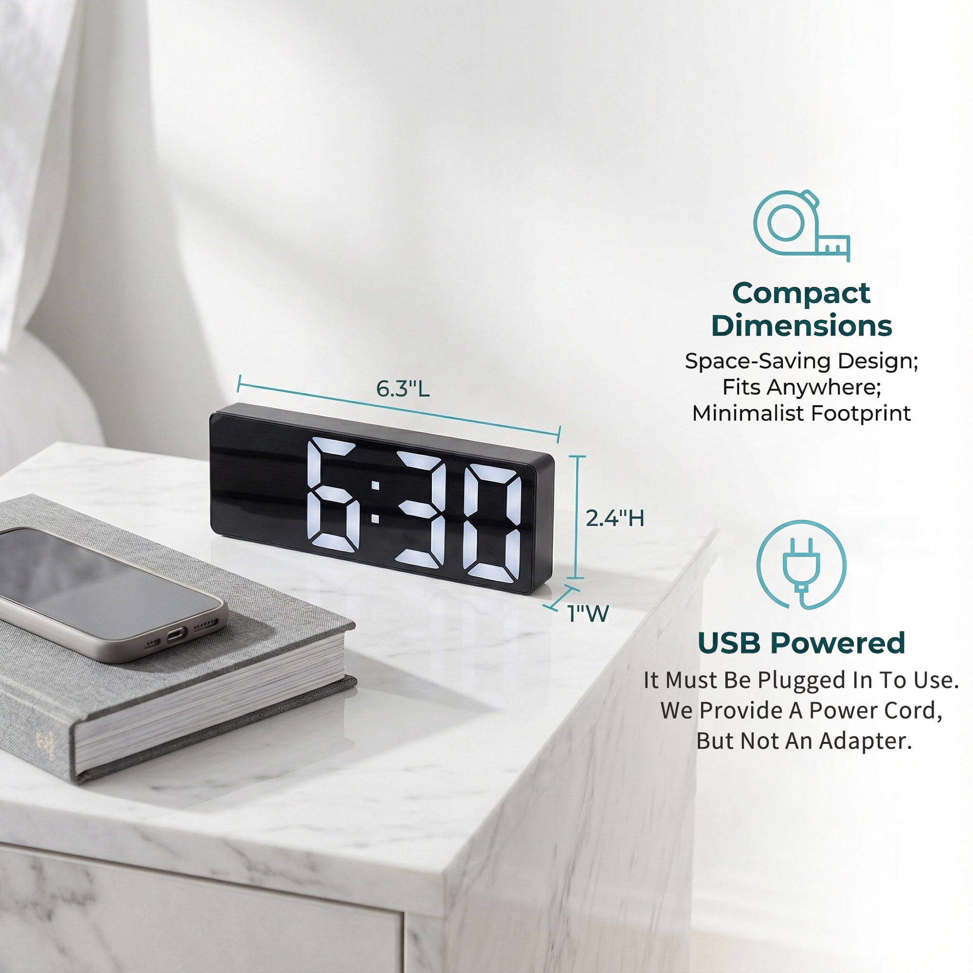 Unique Bargains Small Digital Alarm Clock for Deep Sleepers Yellow