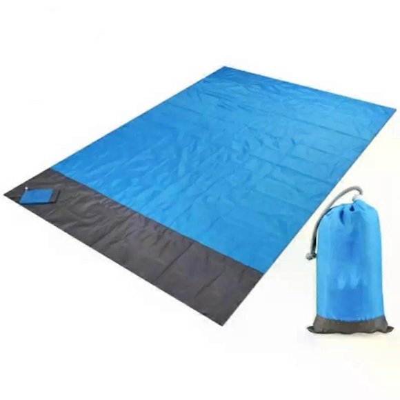 2x2.1m Portable Picnic Beach Mat Pocket Blanket Waterproof Beach Blanket Folding Lightweight Camping Mat Outdoor Sand Beach Mat