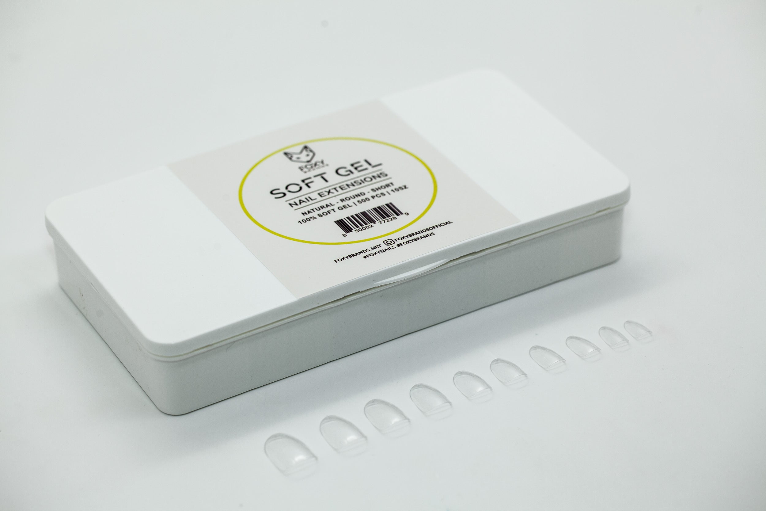 Foxy Gel Tips - Natural Short Square Gel Filled Tips