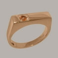 thumbnail image 2 of LBG British Made 18k Rose Gold Real Genuine Citrine Mens Band Ring - 33 size options - Size 8.25, 2 of 6