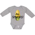 thumbnail image 3 of Inktastic Aw, Shucks Corn on the Cob Humor Boys or Girls Long Sleeve Baby Bodysuit, 3 of 5
