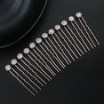 12 Pcs Ushaped Hairpin Artificial Floral Hairpin with Rhinestone Hair