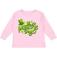 thumbnail image 3 of Inktastic St. Patrick's Day Hand Lettering with Green Top Hat Boys or Girls Long Sleeve Toddler T-Shirt, 3 of 5