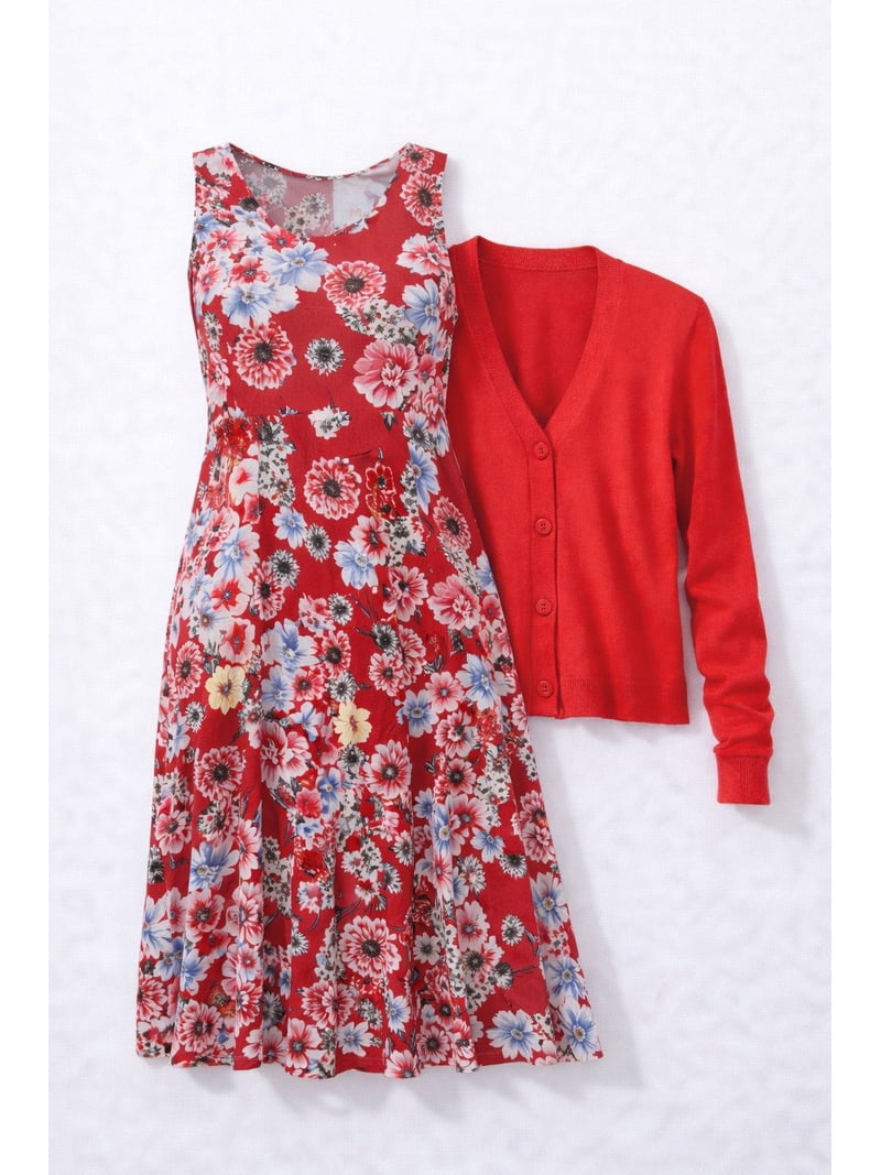red floral fit and flare dress Blooming Hearts Pink Floral Jacquard Midi Dress