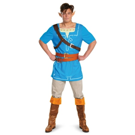 The Legend of Zelda Link Men's Fancy-Dress Costume w/ Tunic and Ears for Ages 14+, Extra Large 50-52