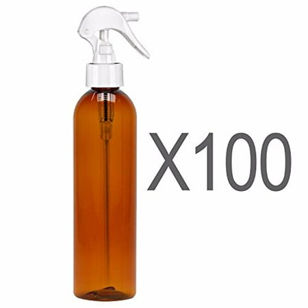 Travel Cologne Bottle MoYo Natural Labs 8 oz Spray Bottles, Trigger Sprayer Empty Travel Containers, BPA Free for Essential Oils and Liquids/Cosmetics (Pack of 100, Amber) ()