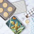 thumbnail image 5 of 2Pack Heat-Resistant Quilted Cotton Potholders - Stylish Kitchen Grips for Hot Pots & Pans Ovens Yellow Duck and Butterfly, 5 of 7