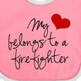 thumbnail image 4 of Inktastic My Heart Belongs Firefighter Girls Baby Bib, 4 of 4