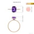 thumbnail image 4 of ANGARA Natural Thin Shank Cushion Cut 2 ct Amethyst Ring with Diamonds in 14K Rose Gold for Women (Size-9x7mm) | February Birthstone, Anniversary, Jewelry Gift for Women | Natural Amethyst Ring, 4 of 8