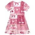 thumbnail image 2 of Girls Short Sleeve A-Line Dress Cherry Pattern with Bows Play Dress Sizes 7-8T, 2 of 8