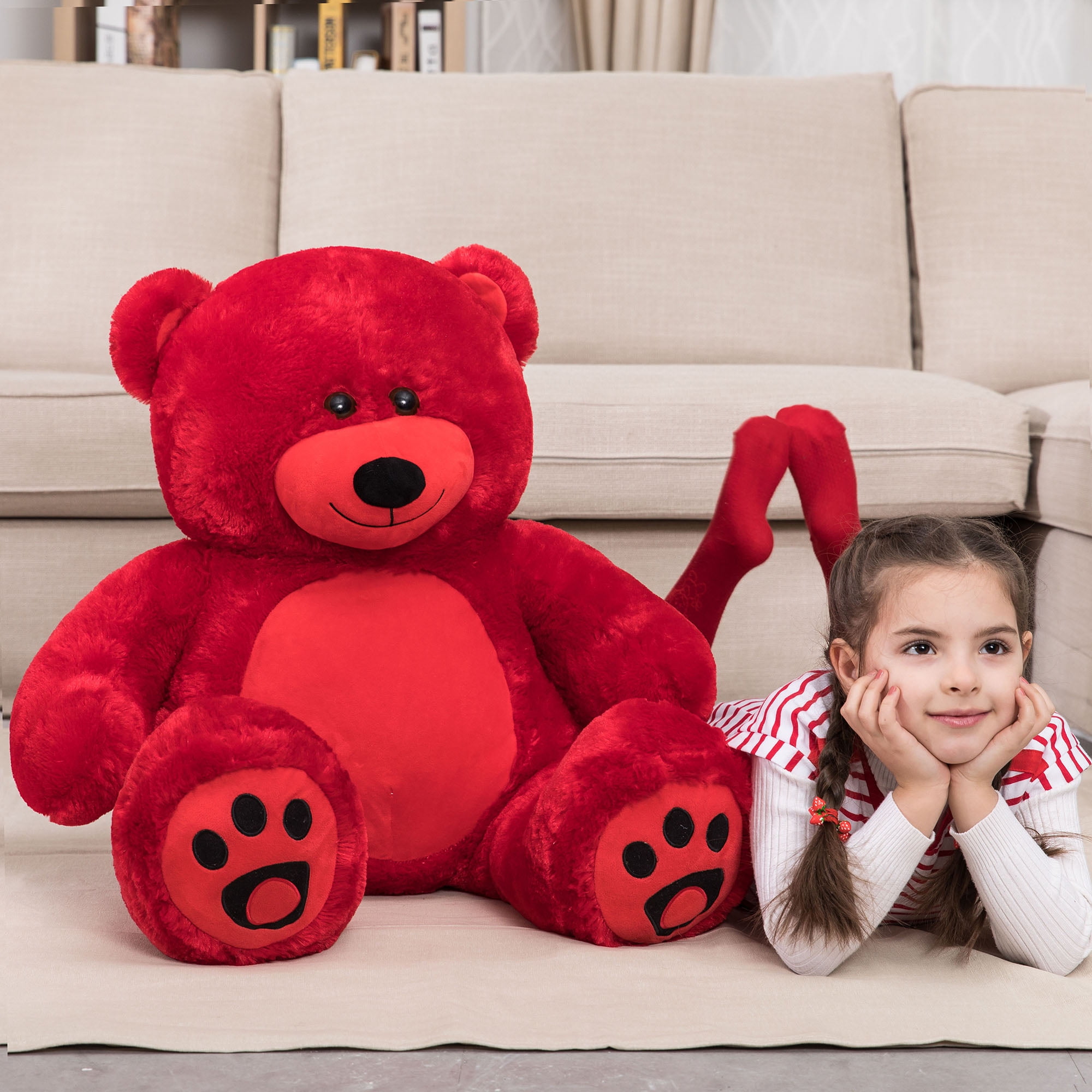 big teddy bear red