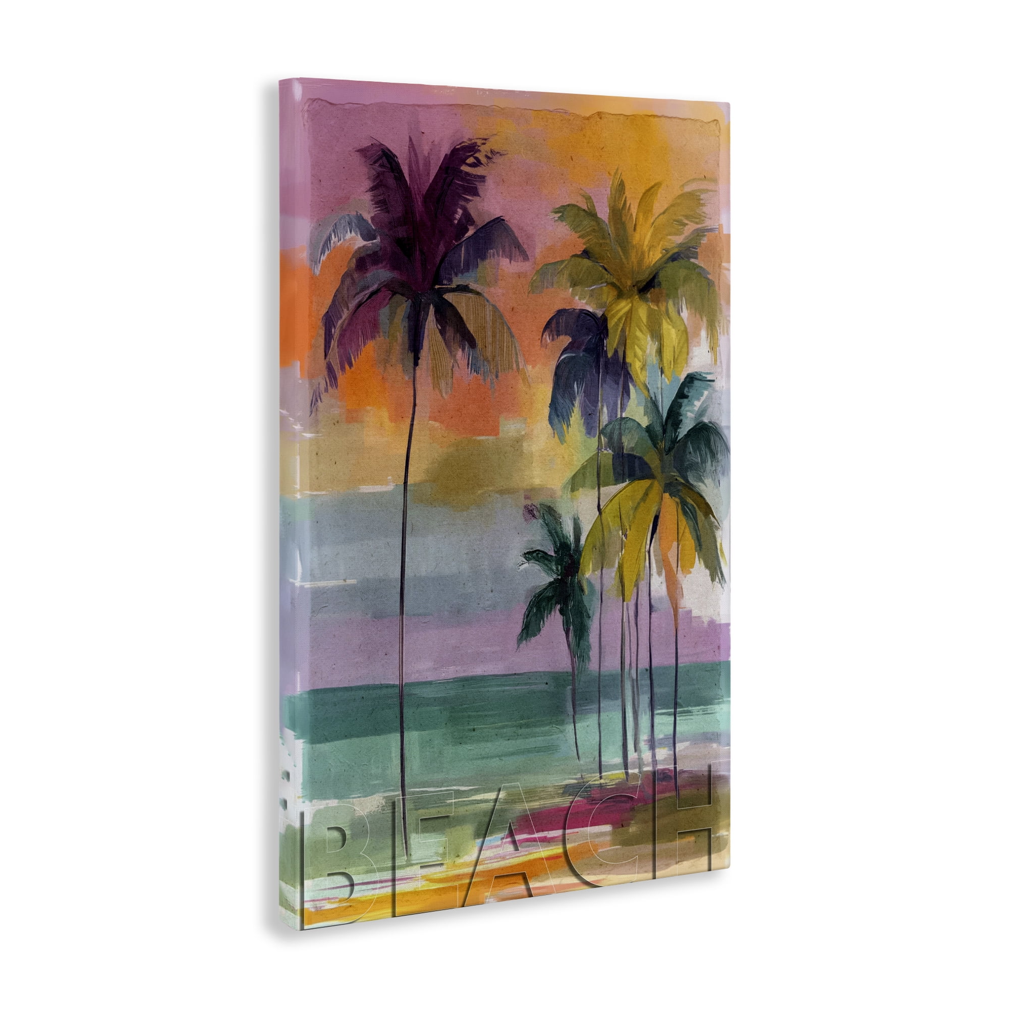 Stupell Industries Crayon Beach at Sunset Canvas Wall Art, design by Annabelle Hall