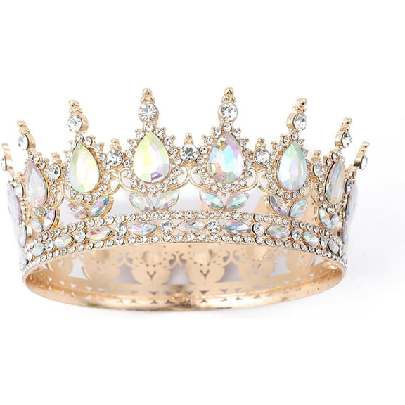 Crown for Women, KC Gold Rhinestone Queen Crown, Elegant Tiara for Bridal, Birthday & Costume Events, Crystal Princess Hair Accessories