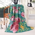 thumbnail image 2 of Pioneer Flower Floral Print Pattern Blanket,Comfortable Soft Flannel Throw Blanket,All Season,Warm Lightweight Blankets for Sofa Bed Couch Living Room Chair,40"x50", 2 of 4