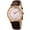 Rose Gold Tone/Rose Gold Stainless Steel, variant on Women's Quartz Diamond Beige Leather Strap Watch