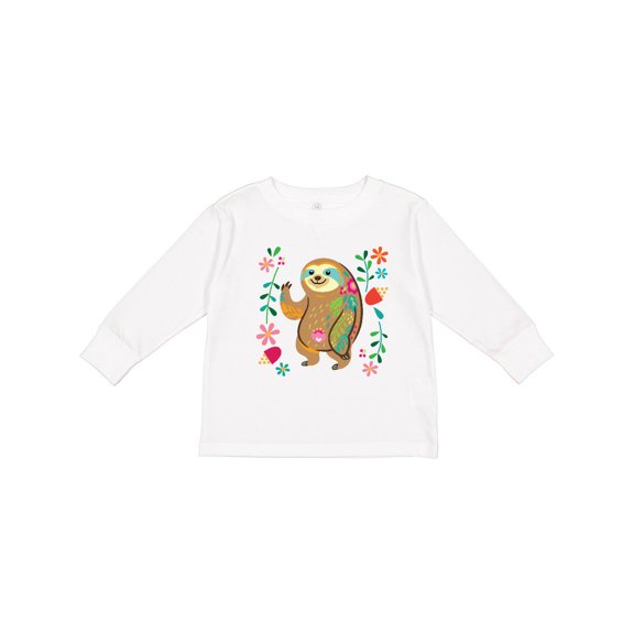 Inktastic Sloth Cute for Girls Girls Long Sleeve Toddler T-Shirt