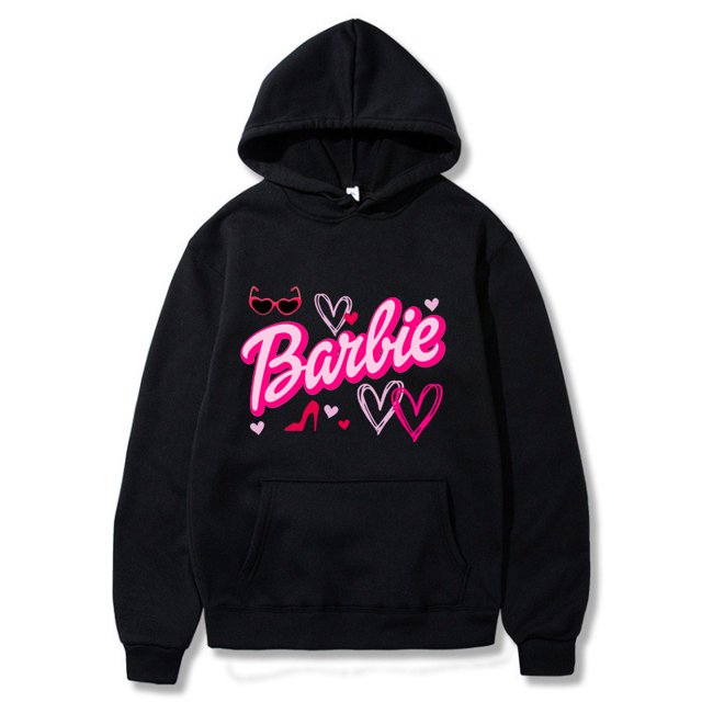 Barbie Pattern Ebay Plus Velvet Sweatshirt Pocket Drawstring Print Hoodie