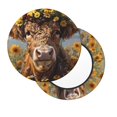 thumbnail image 2 of Balery Cute Cow Sunflower Crown A Fundas de asiento para taburete de bar redondo de tela de terciopelo ajustables que protegen de arañazos y manchas para sillas de 14 a 17 pulgadas.-12 inch, 2 of 7