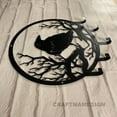 thumbnail image 3 of Craftnamesign Custom Raven Metal Key Holder, Crow Moon Metal Sign, Raven Metal Key Hanger, 3 of 5