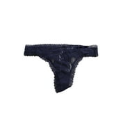Dkny Navy Signature Lace Thong L