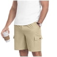 thumbnail image 7 of QDG Men's Relaxed Fit Cargo Shorts with Drawstring Elastic Waist Multi-Pocket for Daily Hiking Work, 7 of 7