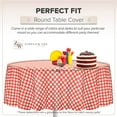 thumbnail image 3 of HAHDAXIA Nappe de Fête/pique-Nique Jetable Standard en Plastique à Carreaux Vichy Rouge, Lot de 12, Nappe Ronde de 84 Pouces, 3 of 7