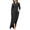 thumbnail image 1 of Vestido Vestido largo informal para mujer, holgado, con cuello vuelto, vestido clásico, traje de calle Ygjytge Negro T M para Mujer, 1 of 7