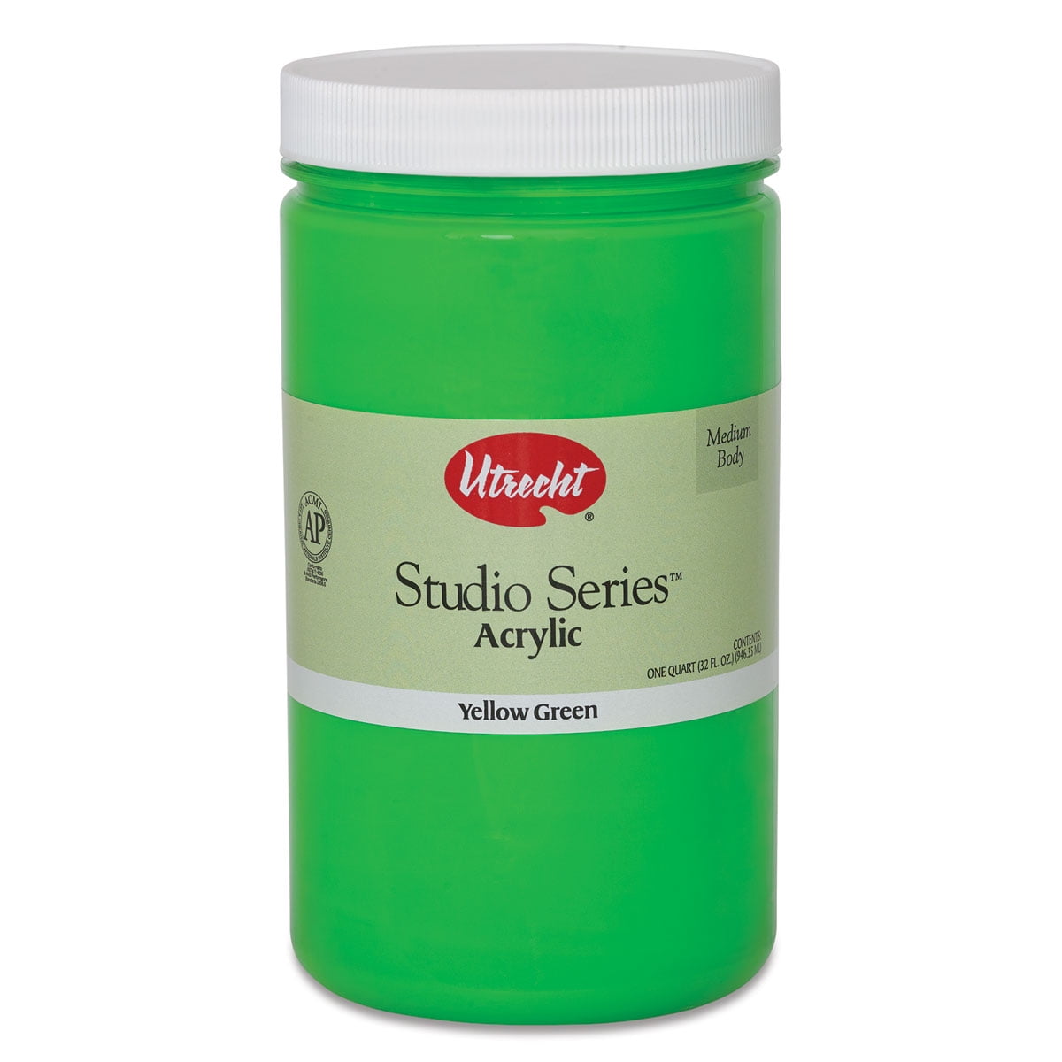 Utrecht Studio Series Acrylic Paint - Yellow Green, Quart