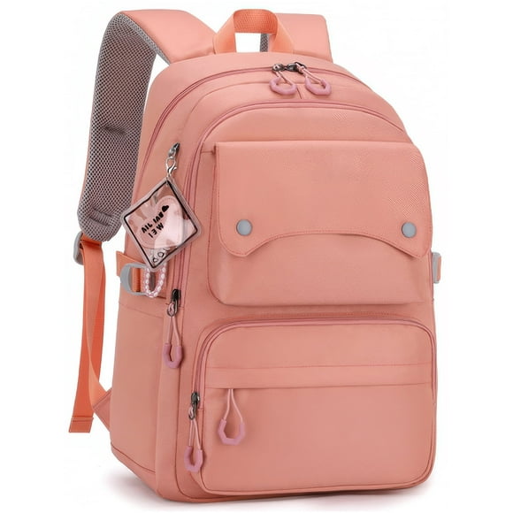 Inadays School Backpack, Large Capacity Bookbag for 15.6 Inch Laptop, Water-Resistant Cute Girlish Backpacks for Teen adults, Lightweight Travel Daypack for Middle School College, Pink Purple