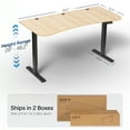 thumbnail image 2 of VIVO Electric 63” x 32” Stand Up Desk, Light Wood Table Top, Black Frame, 2 of 3
