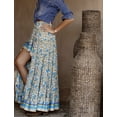 thumbnail image 5 of Falda larga con estampado floral azul de TEELYNN para mujer, falda de algodón sexy irregular vintage con cintura elástica, faldas de verano para playa, falda informal bohemia, 5 of 5