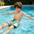 thumbnail image 4 of Shadoumai Boys Swim Trunks Cartoon Dinosaur Comfortable Swim Shorts Fashion Kids Boys Swim Trunks Brief Liner Compression Anti Chafe Beach Holiday Bathing Suits, 4 of 6