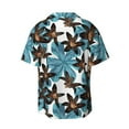 thumbnail image 2 of Vsdgher Lilies Flowers Print Men's Wrinkle Free Untucked Cuban Shirt Business Casual Button Down Shirts Short Sleeve Shirt, 2 of 7