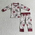 thumbnail image 1 of Venta al por mayor de pijamas de luces navideñas de Papá Noel para niños, conjunto de manga larga para niñas, pantalones para niños, ropa de dormir, ropa de dormir para niños pequeños, 1 of 2
