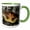 Green/White, variant on 3drose, Io Moth Insect, Mesquite Tree Bark, Texas - Us44 Rnu0192 - Rolf Nussbaumer, 11oz Two-tone Red Mug
