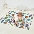 thumbnail image 2 of White Cartoon Dinosaurs Leaves Pattern Blanket,Comfortable Soft Flannel Throw Blanket,All Season,Warm Lightweight Blankets for Sofa Bed Couch Living Room Chair,30"x40", 2 of 4