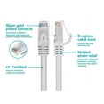 thumbnail image 3 of Monoprice Cat6 Ethernet Patch Cable - 1 Feet - White (12 pack) Snagless RJ45, Stranded, 550MHz, UTP, Pure Bare Copper Wire, 24AWG - Flexboot Series, 3 of 6