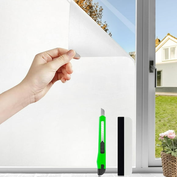 shiyou-Window Films for Privacy,17.52"*78.7" Frosted Glass Window Film with Tools for Renter Friendly,Privacy Window Film Frosting for Decorative,Window Film Privacy for Bathroom(Frost White)